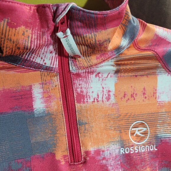Rare Rossignol Ski Performance Wear Multicolored Half Zip Pullover Size 14 - Picture 7 of 9